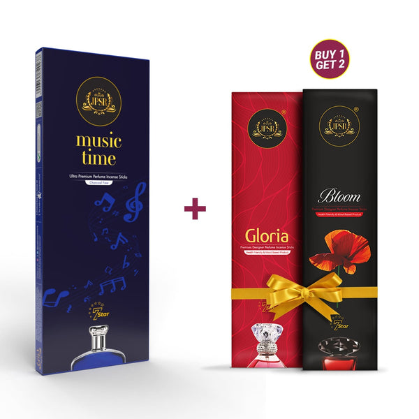 JPSR Prabhu Shriram Music Time International Perfume Incense Sticks| Buy1 - Get -2(Gloria & Bloom)