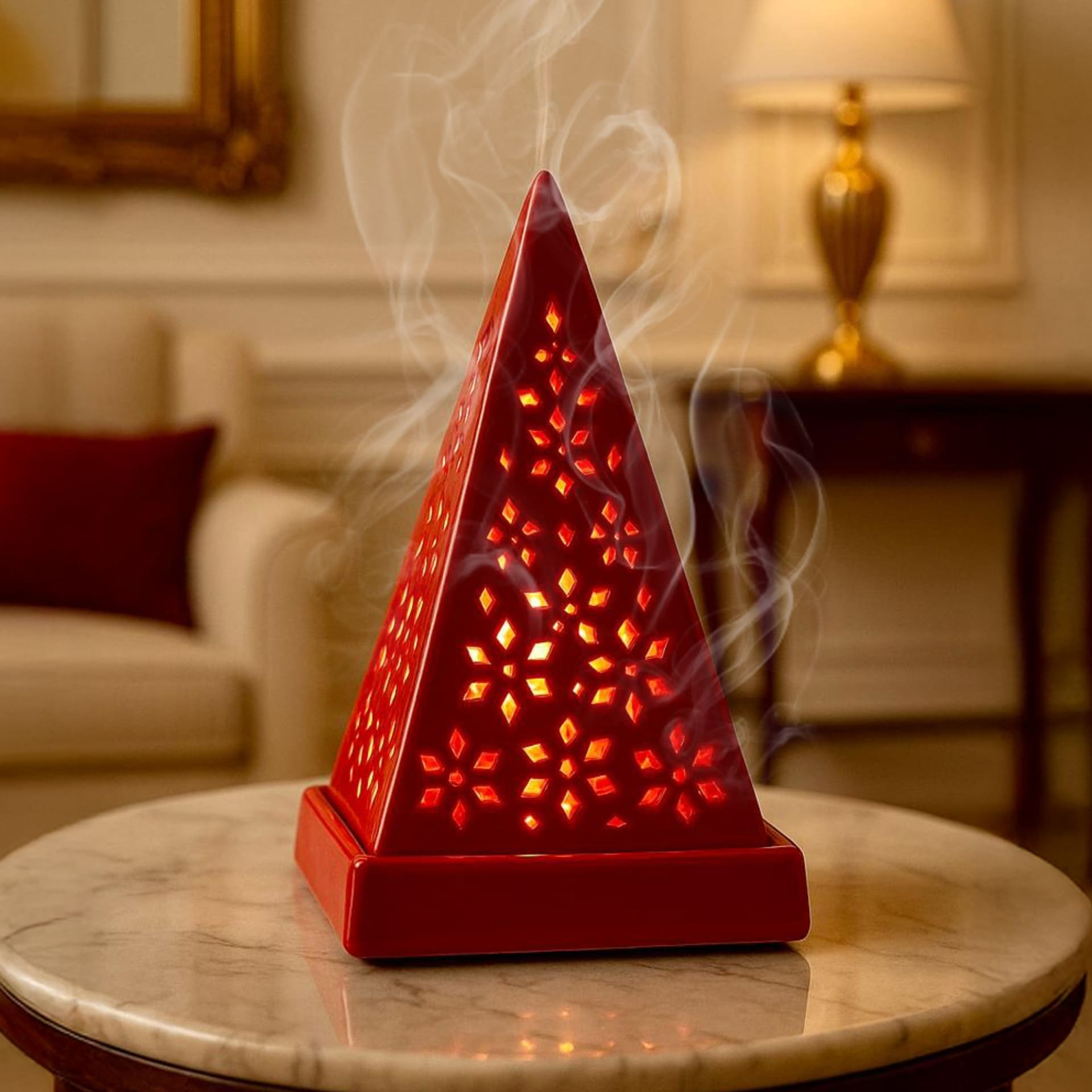 Ceramic Pyramid Incense Cone Diffuser JPSR Prabhu Shriram