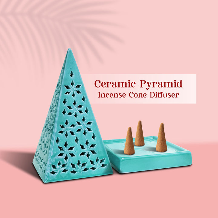Pyramid Incense Cone Diffuser Sea Green – JPSR Prabhu Shriram